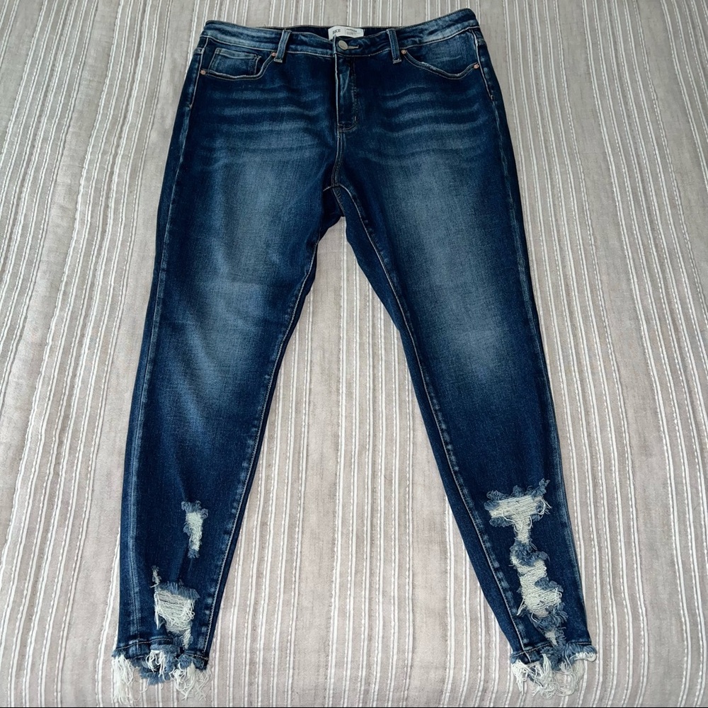 BKE Buckle Denim Parker High Rise Skinny Stretch Distressed Plus Size Jeans